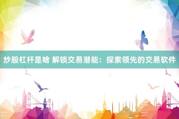 炒股杠杆是啥 解锁交易潜能：探索领先的交易软件