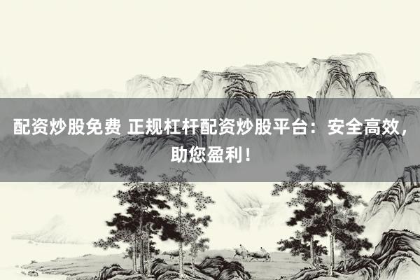 配资炒股免费 正规杠杆配资炒股平台：安全高效，助您盈利！