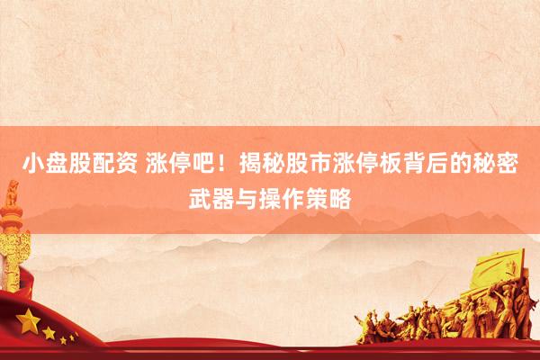 小盘股配资 涨停吧！揭秘股市涨停板背后的秘密武器与操作策略