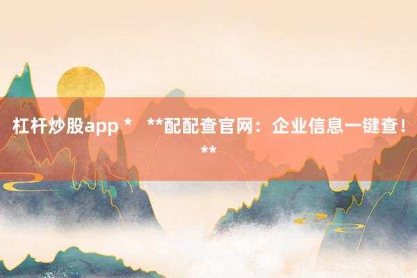 杠杆炒股app *   **配配查官网：企业信息一键查！**