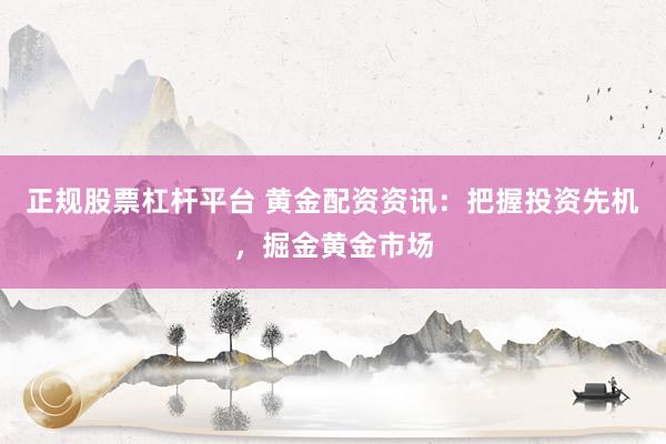 正规股票杠杆平台 黄金配资资讯：把握投资先机，掘金黄金市场