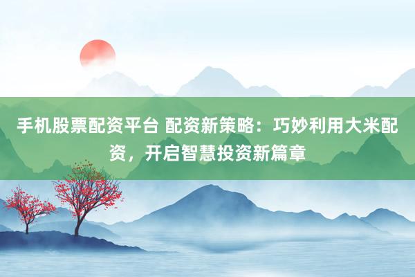 手机股票配资平台 配资新策略：巧妙利用大米配资，开启智慧投资新篇章