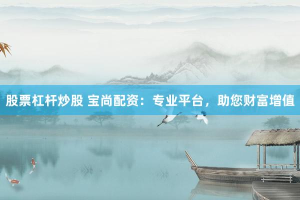 股票杠杆炒股 宝尚配资：专业平台，助您财富增值