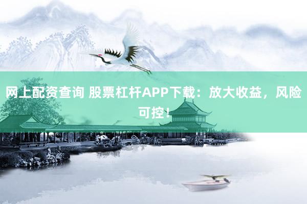 网上配资查询 股票杠杆APP下载：放大收益，风险可控！