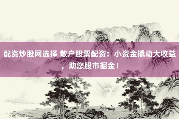 配资炒股网选择 散户股票配资：小资金撬动大收益，助您股市掘金！
