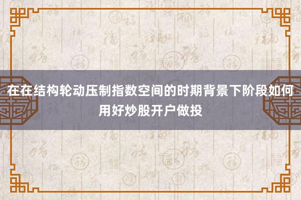 在在结构轮动压制指数空间的时期背景下阶段如何用好炒股开户做投